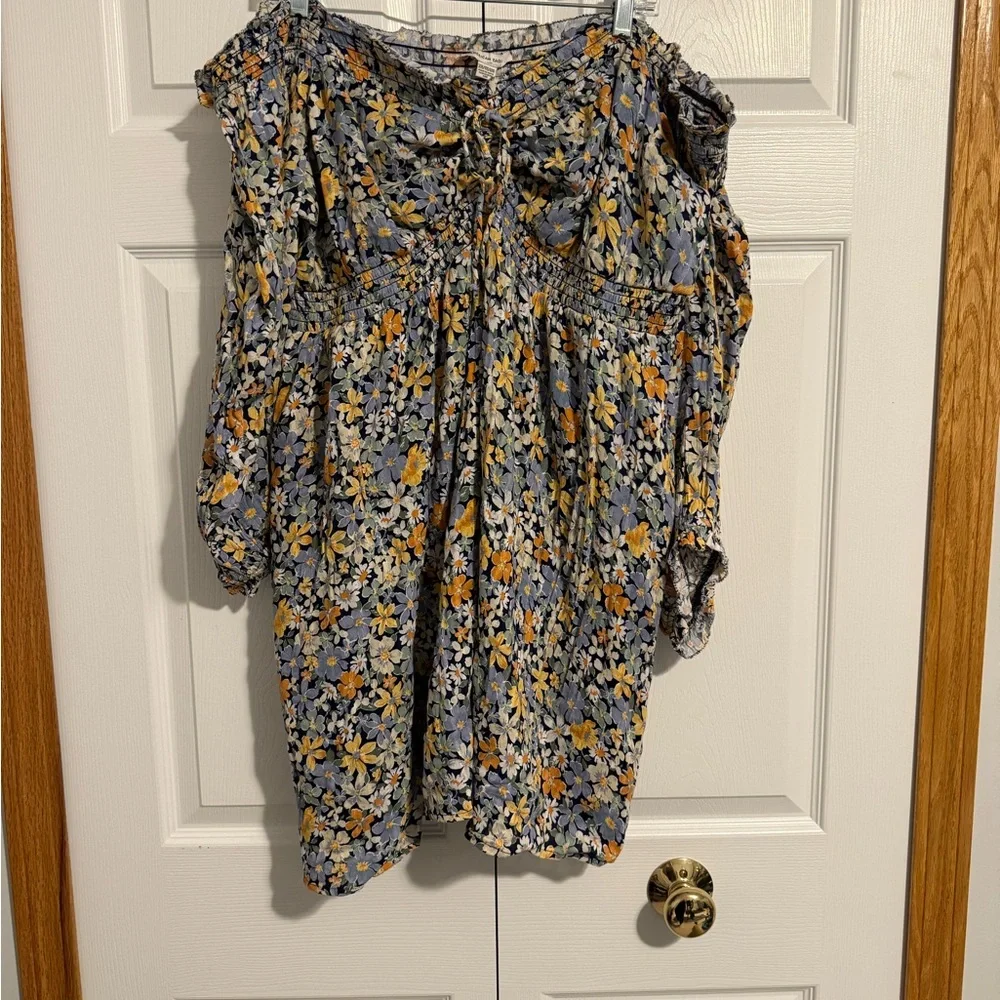 American Eagle Outfitters Floral Mini Dress - Blue and Yellow - Picture 6 of 9